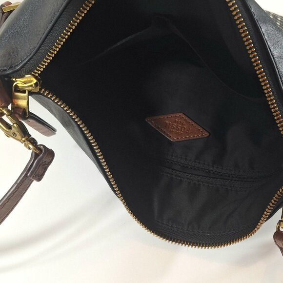 Fossil Fiona Geometric Pattern Crossbody Black White Key Shoulder Bag - Picture 7 of 7